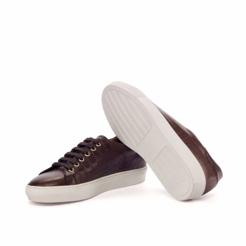 Vellano Demon Brown Croco Low Top Sneakers