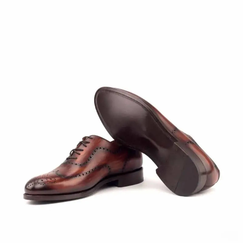 Vellano Brown Black Two Tone Brogue Wholecut Derby