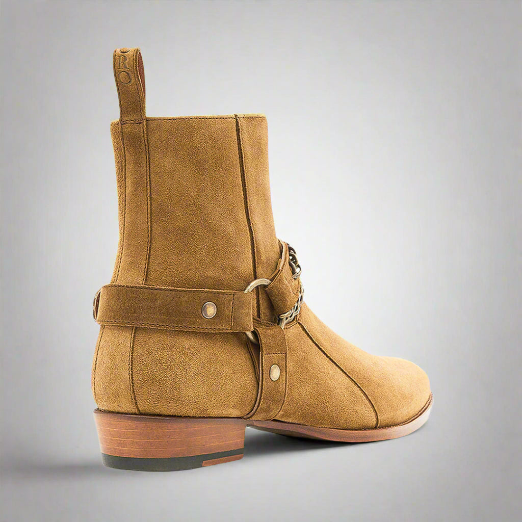 Vellano Chain Strap Boots Tan