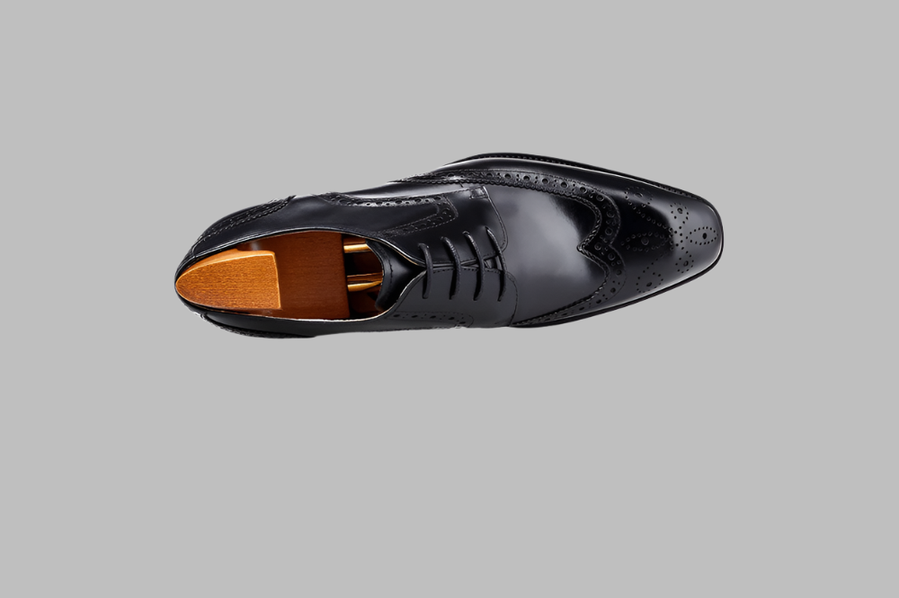 Vellano Robert Black Leather Brogue Shoes