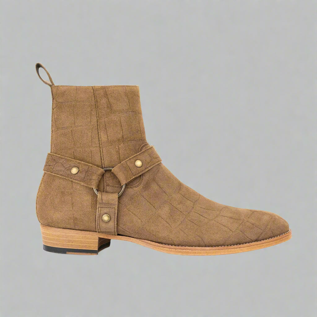 Vellano Harness Boots Embossed Croco
