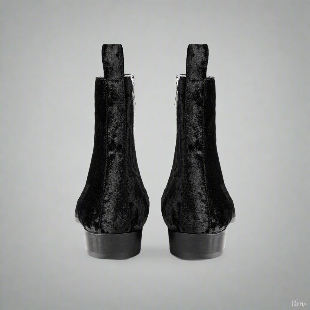 Vellano Velvet Chelsea Boot Black