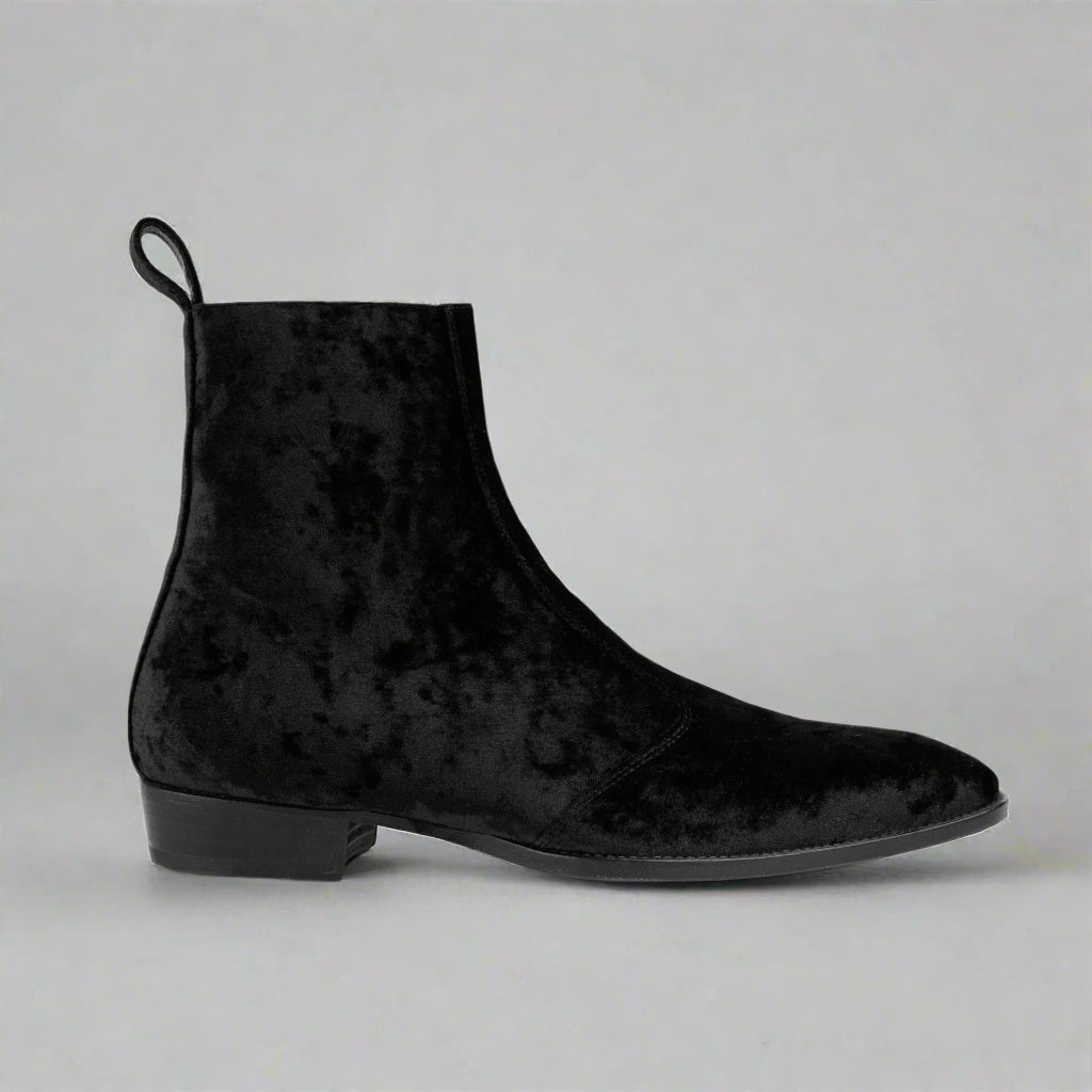 Vellano Velvet Chelsea Boot Black