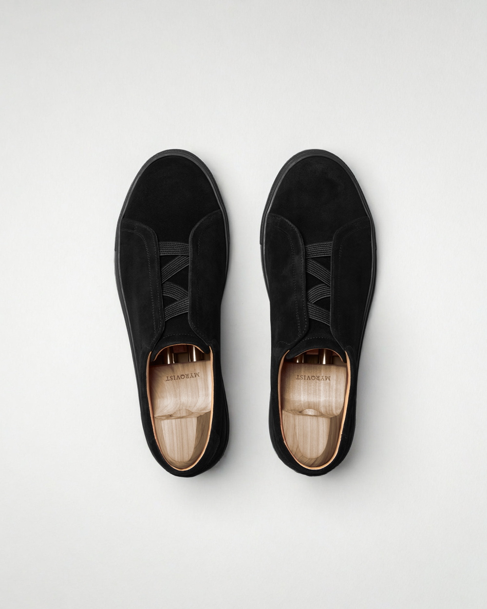 Vellano Alno Black Suede Slip On Sneakers