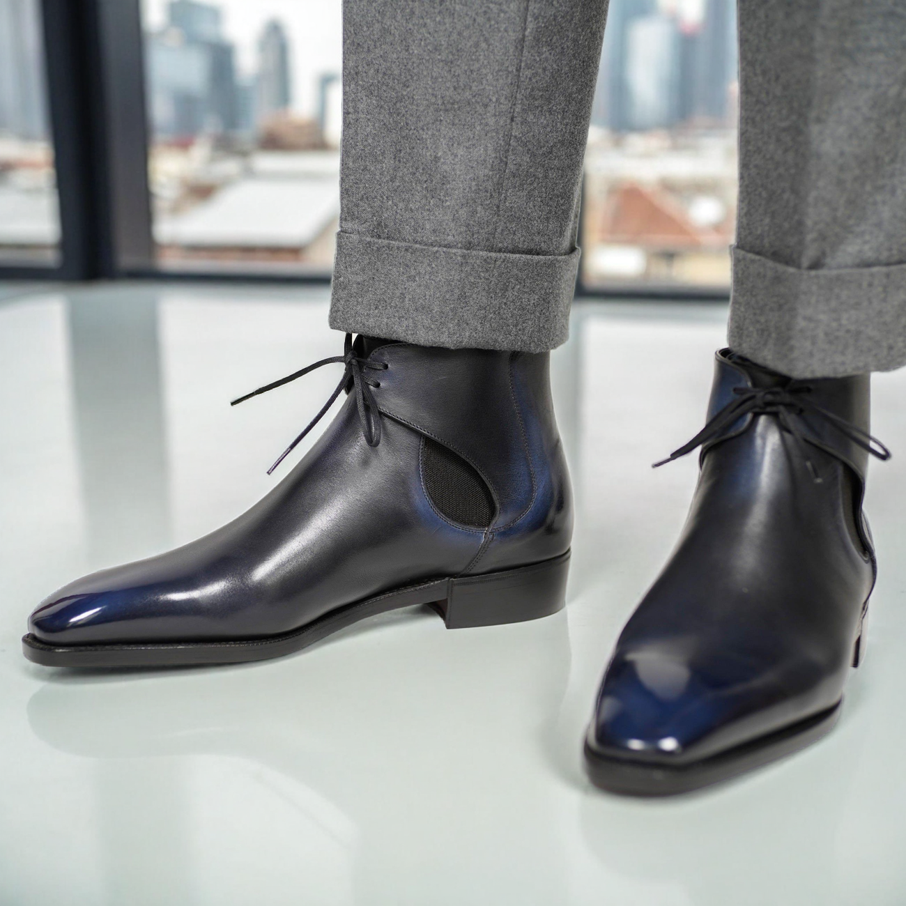 Vellano Westmere Grip Leather Chelsea Boots with Anti Slip Sole for Men