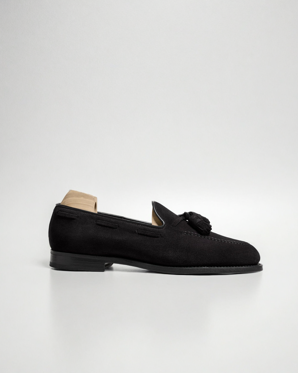 Vellano Molle Black Suede Tassel Loafers