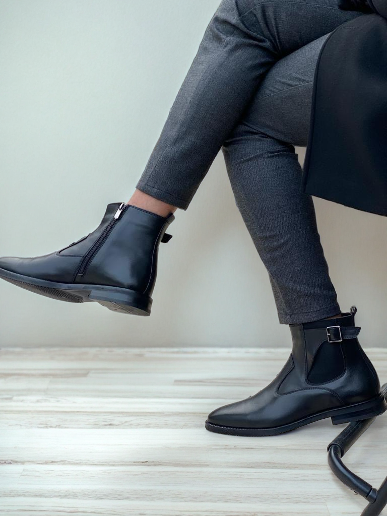 Vellano Nighthaven Black Chelsea Leather Boots