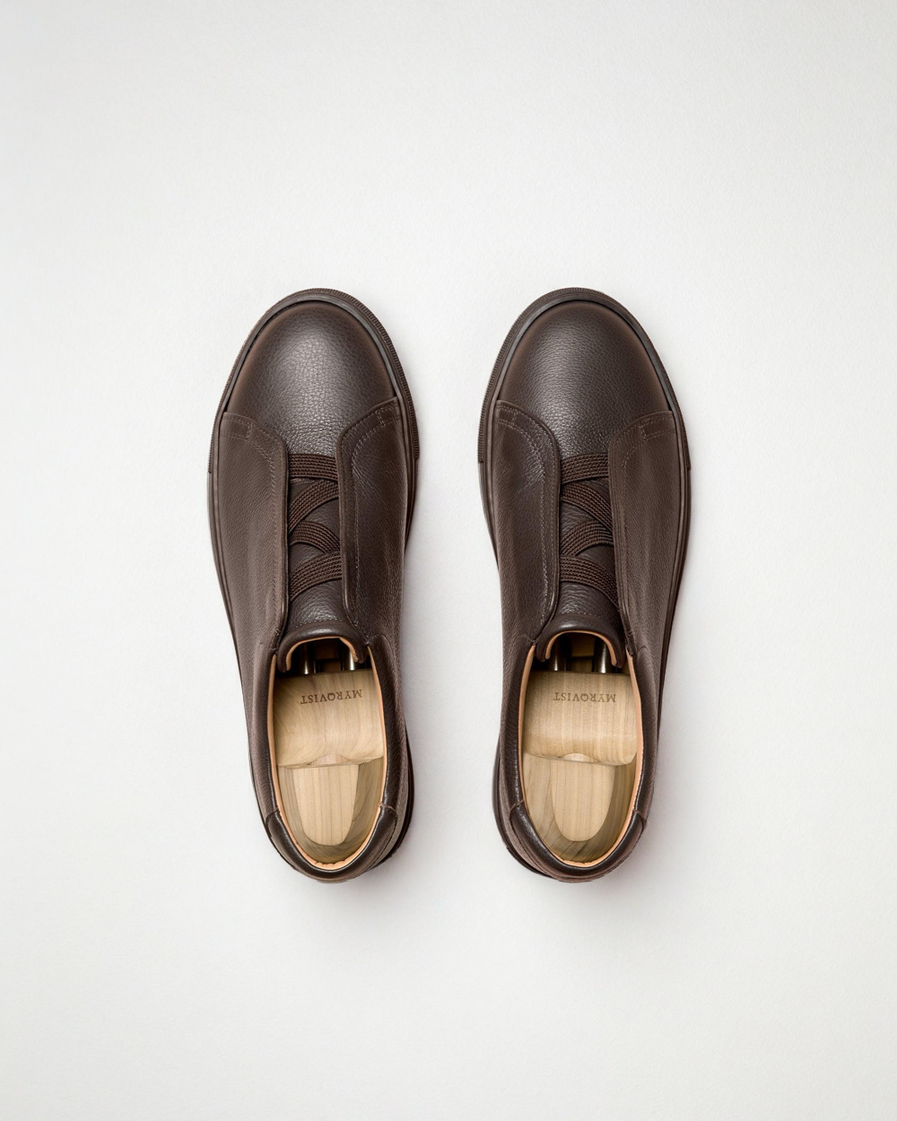 Vellano Alno Dark Brown Grain Leather Sneakers