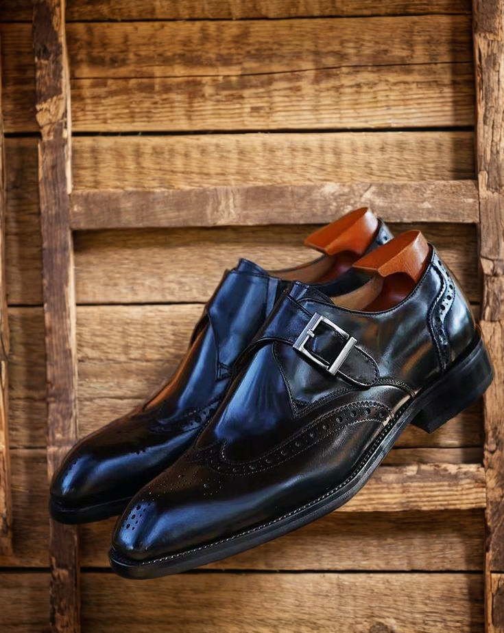 Vellano Regalia Leather Monkstrap Shoes