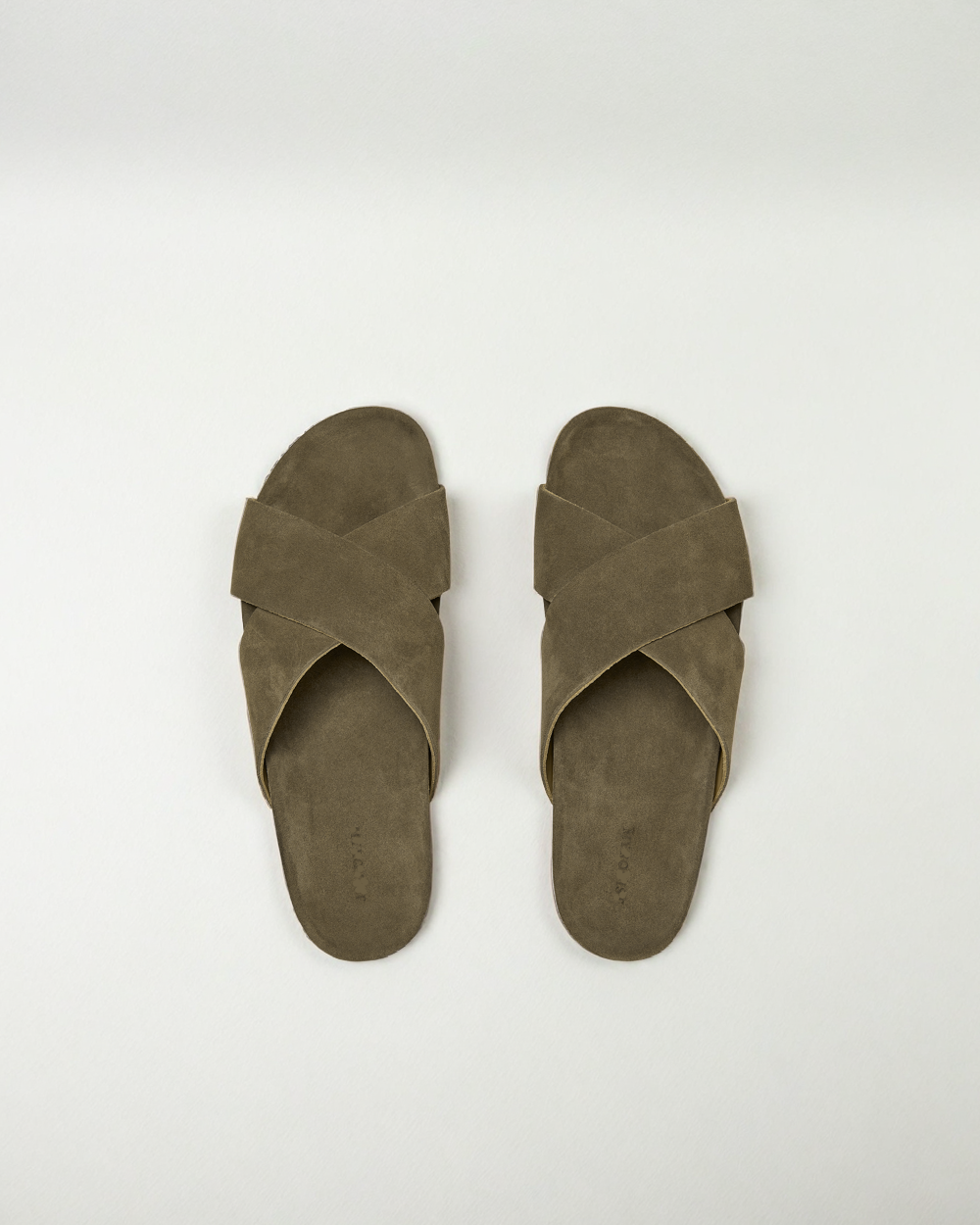 Vellano Moss Green Suede Summer Sandals
