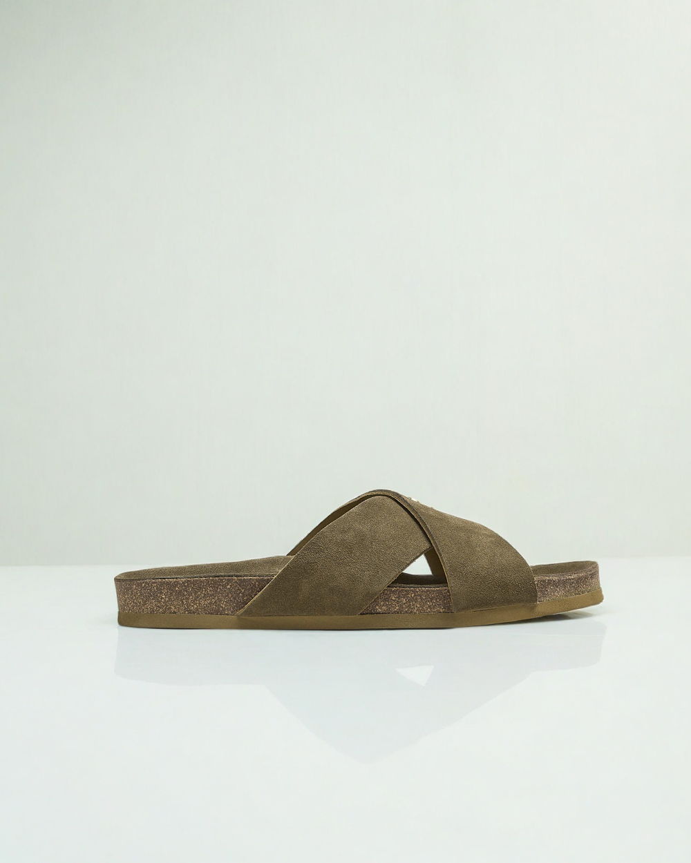 Vellano Moss Green Suede Summer Sandals