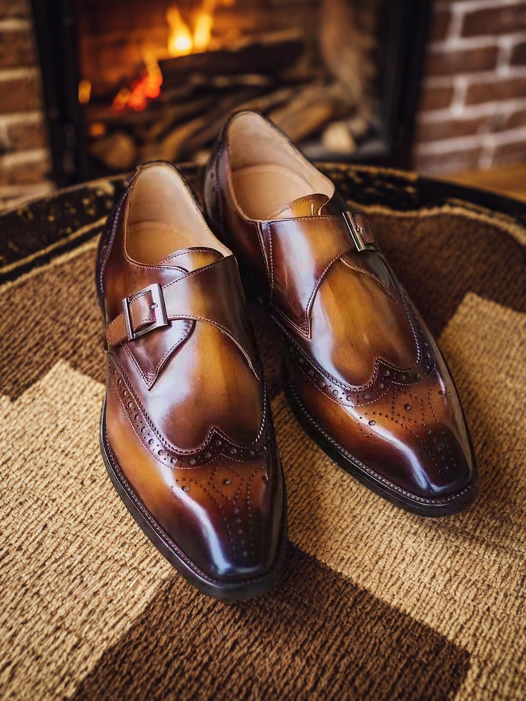 Vellano Regalia Leather Monkstrap Shoes