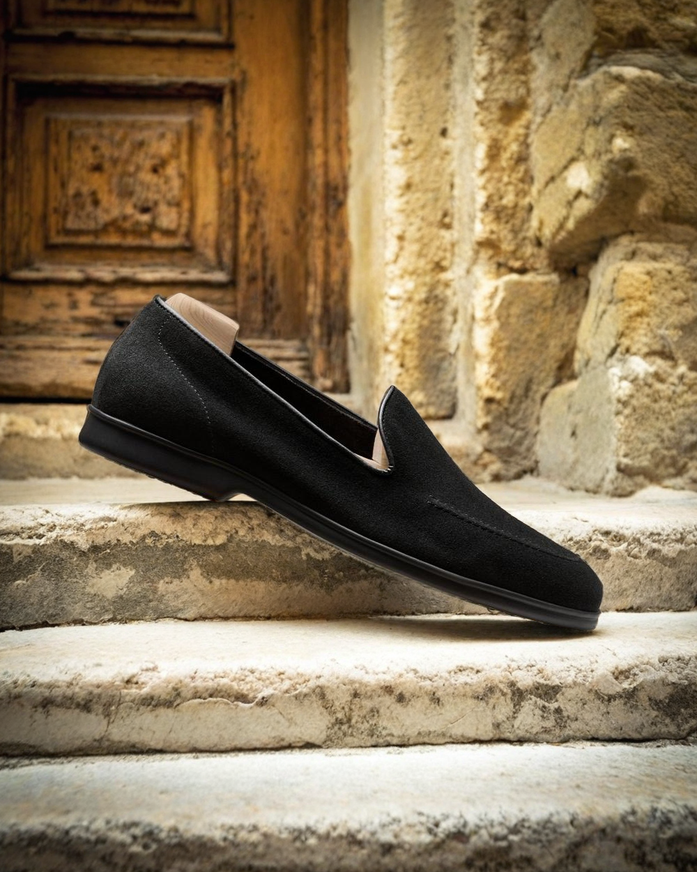 Vellano Branno Black Suede Summer Loafers