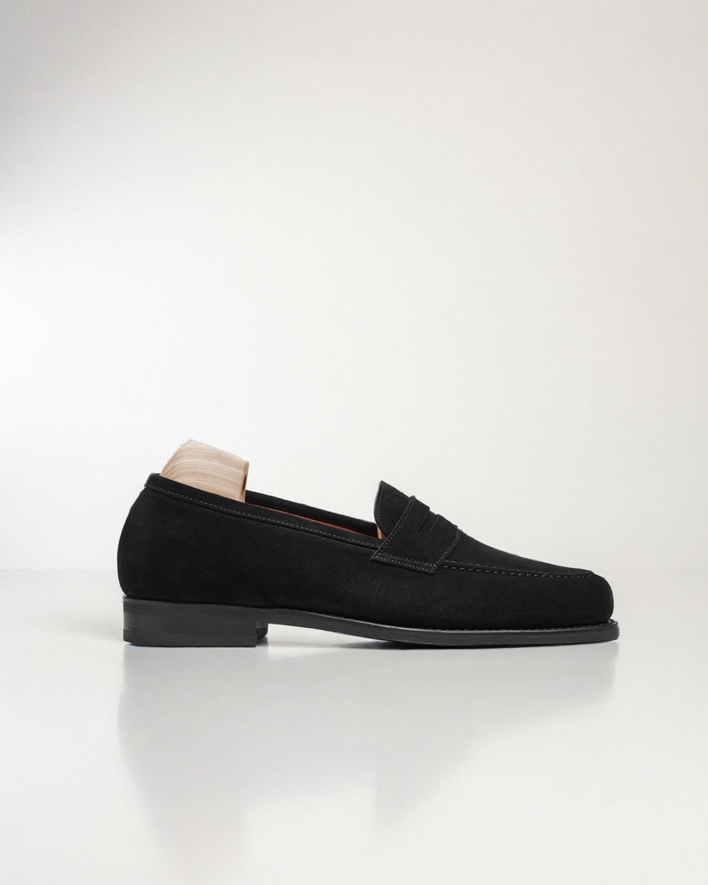 Vellano Stenhammar Black Suede Penny Loafers