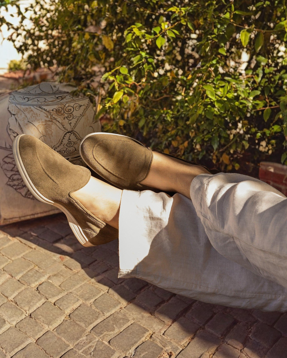 Vellano Branno Moss Green Suede Loafers