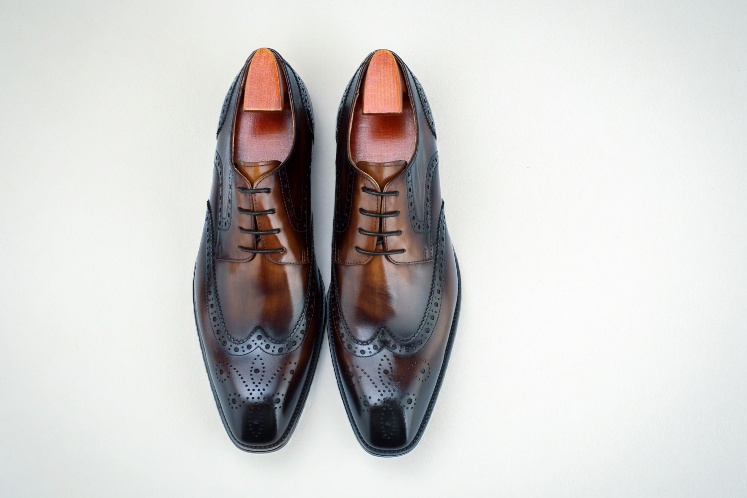Vellano Robert Black Leather Brogue Shoes