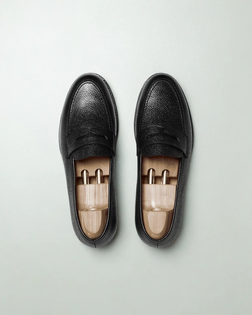 Vellano Stenhammar Black Leather Penny Loafers