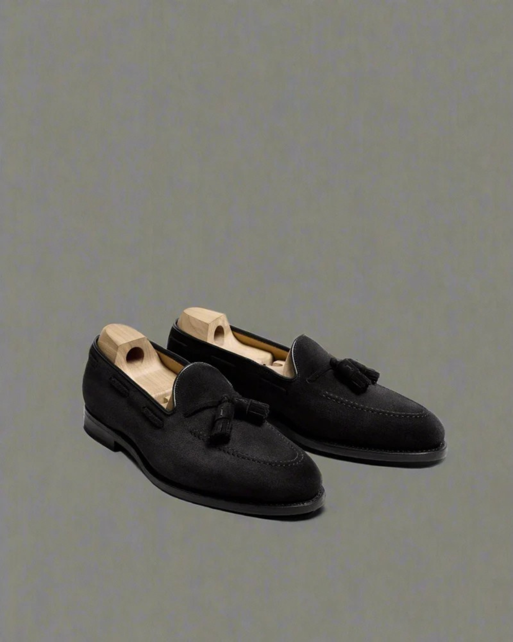 Vellano Molle Black Suede Tassel Loafers