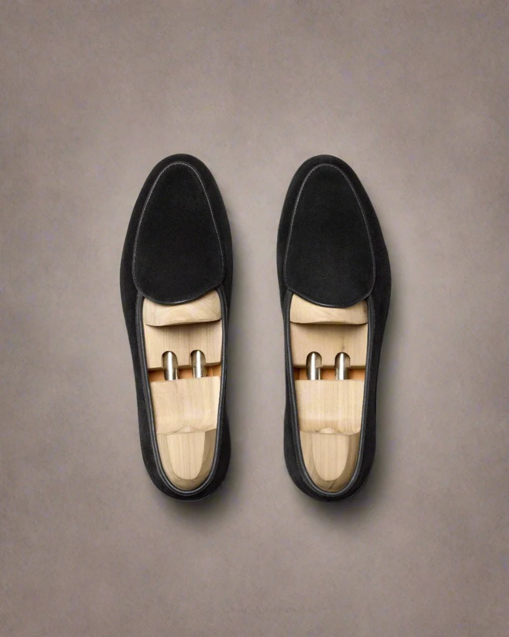 Vellano Black Suede Belgian Loafers