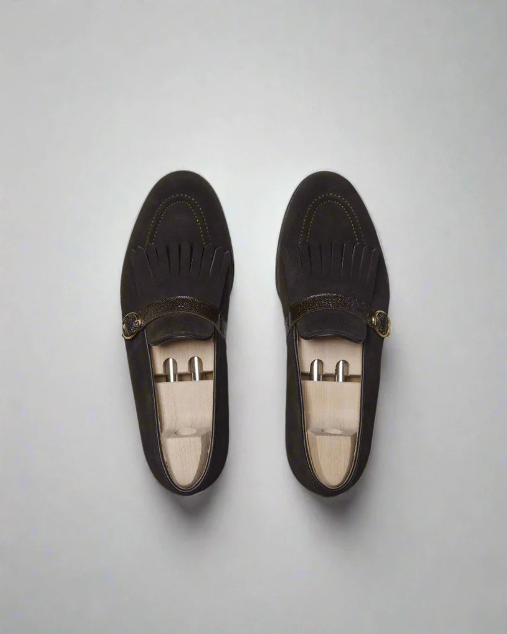 Vellano Angso Brown Suede Monk Loafer