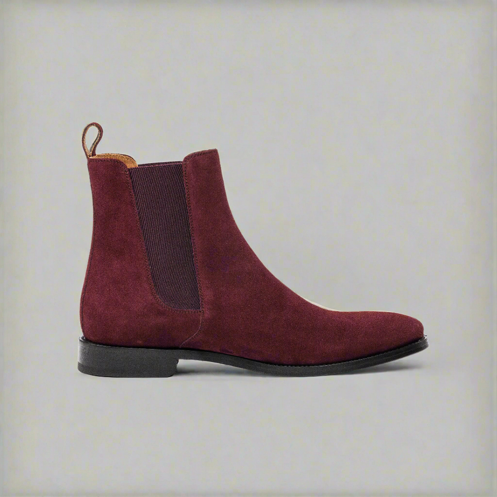 Vellano Wine Suede Chelsea Boot